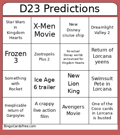 Swimsuit Pete In Lorcana Bingo Card