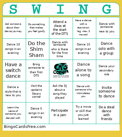 Swing-o Bingo Card