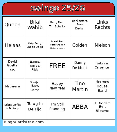 Swingo 25/26 Bingo Card