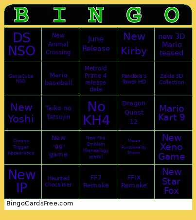 Switch 2 Bingo Card 2