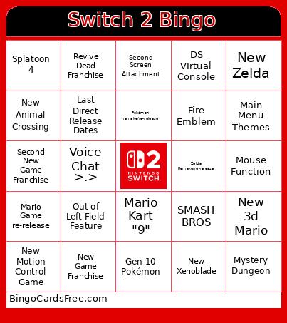 Switch 2 Bingo Card 4