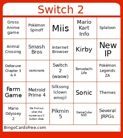 Switch 2 Direct Bingo