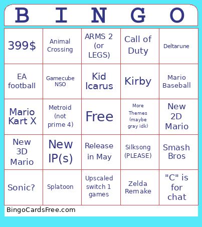 Switch 2 Direct Bingo Card 4