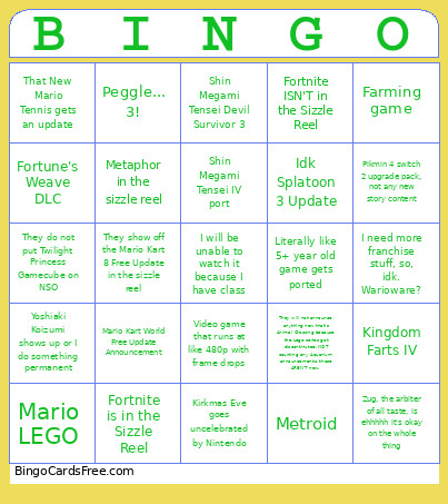 Switch Direct Bingo Card