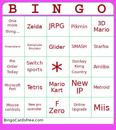 Switchencn4g Bingo Card