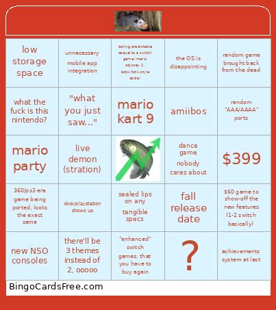 Swonch 2 Bingo Card
