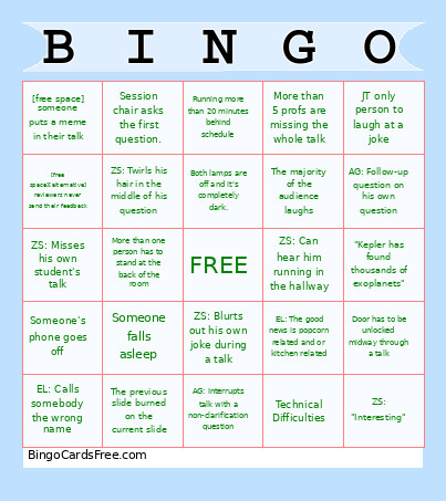 Symposium 2026 Bingo Card