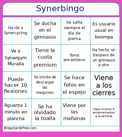 Syner Bingo Card