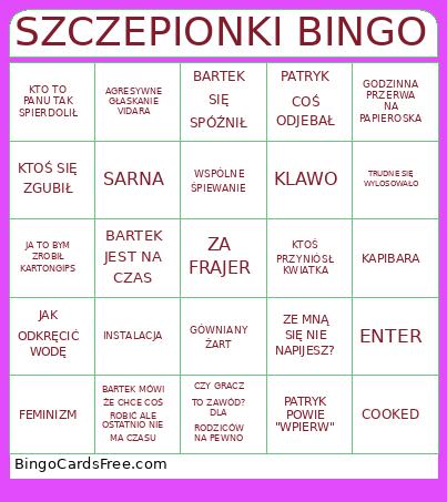 SZCZEPIONKI Bingo Card 2