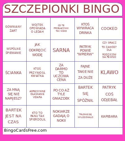 SZCZEPIONKI Bingo Card