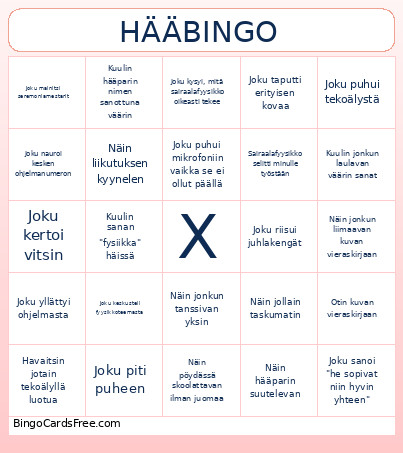 T&M Häät Bingo Card