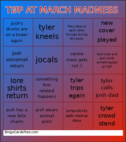TØP AT MARCH MADNESS Bingo Card