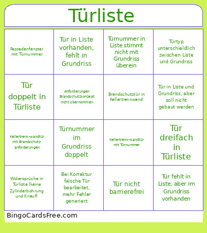 Türliste Bingo Card