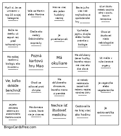 Štátko 26 Bingo Card