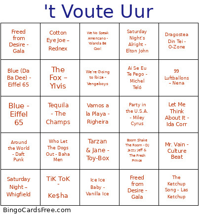 't Voute Uur Bingo Card