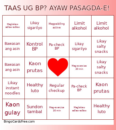 TAAS UG BP? AYAW PASAGDA-E! Bingo Card
