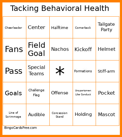 Tackling Behavioral Health Bingo Card