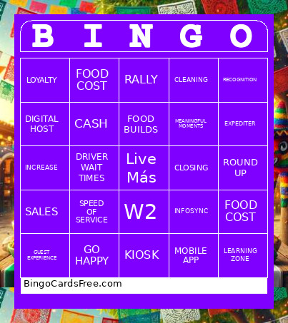 TACOBELL Bingo Card