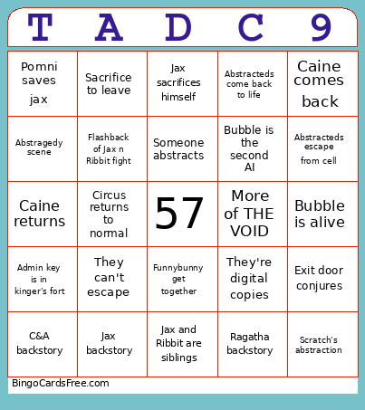 TADC 9 Bingo Card