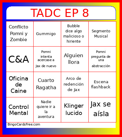 TADC EL 8 Bingo Card
