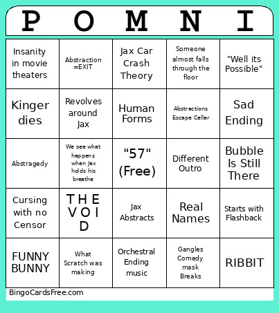 TADC Last Act Finale Board Bingo Card