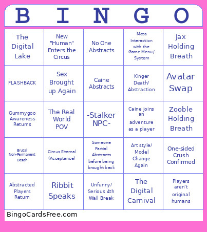 TADC Predictions Bingo Card