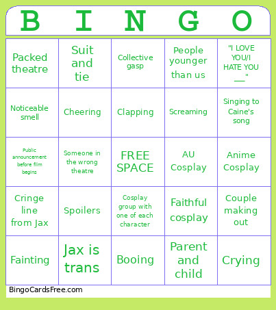 TADC: TLA Bingo Card