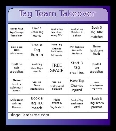 Tag Team Takeover Bingo