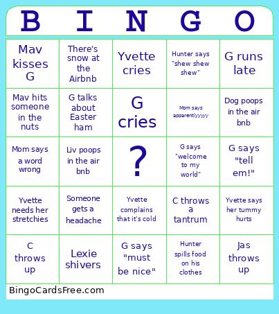 Tahoe Bingo Card