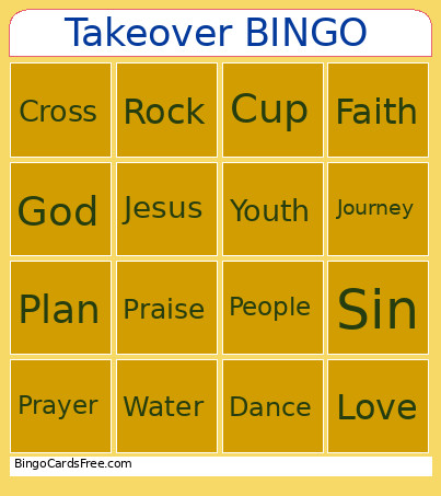 Takeover Bingo Card 2