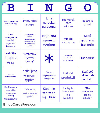 Taki Mamy Raj Bingo Card