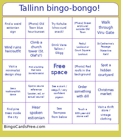 Tallinn -bongo! Bingo Card
