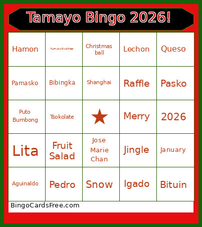 Tamayo 2026! Bingo Card