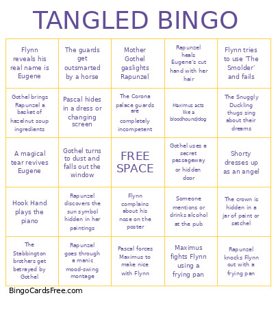 Tangled Bingo Card