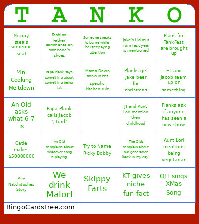 TankMas Bingo Card