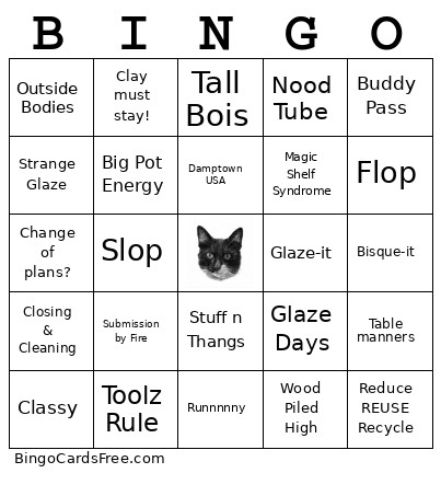 Tao Of Clay Policy Bingo Card