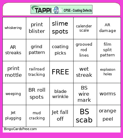 TAPPICON Bingo Card