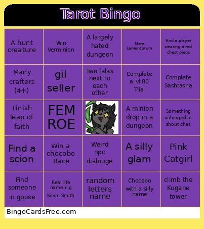Tarot Bingo Card