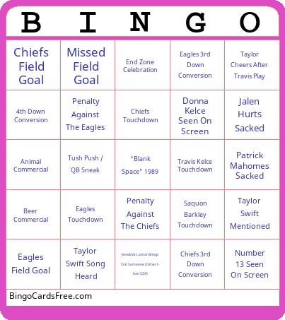 Taylorbowl Bingo Cards Free Pdf Printable Game, Title: BINGO