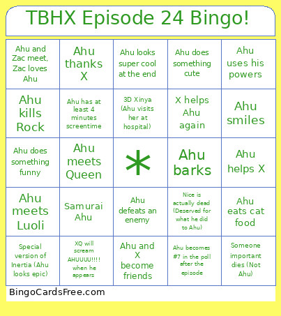 TBHX Episode 24 ! Bingo Card