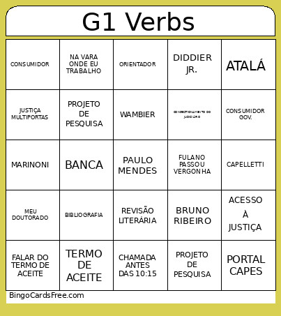 TCCC IIII Bingo Card