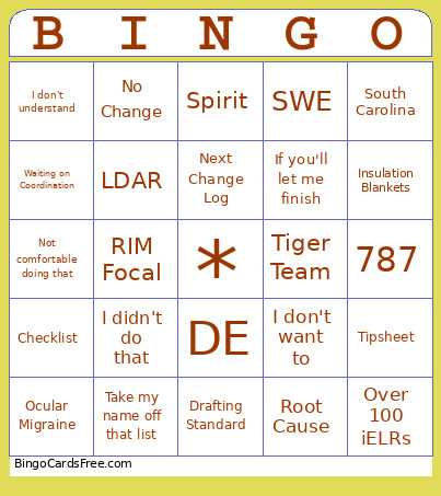 TDStandards Bingo Card