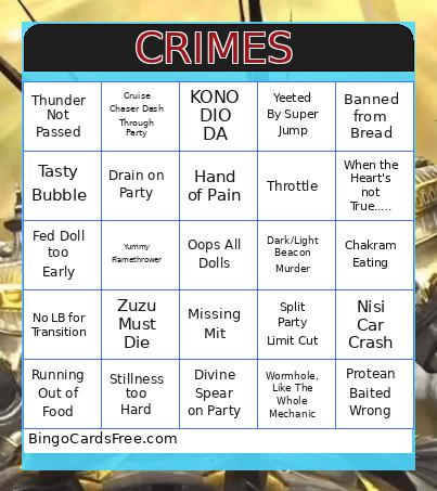 TEA WAR CRIMES Bingo Card