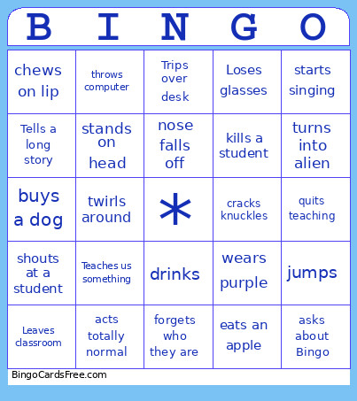 TEACHER Bingo Card