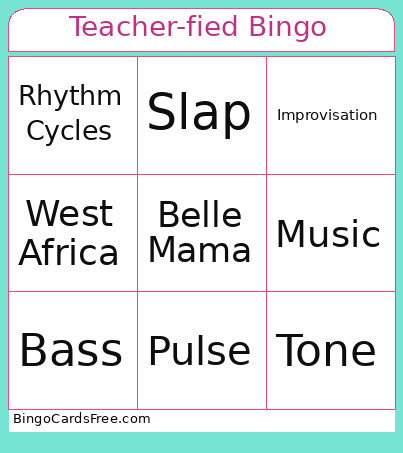 Teacher-fied Bingo Card