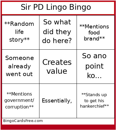 Teacher Lingo Bingo Card