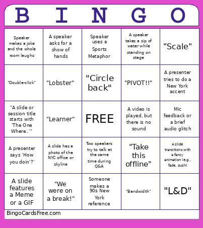 Team Bingo Card