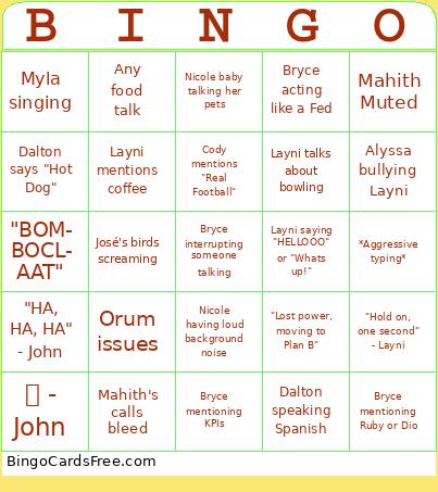 Team Clarke Bingo