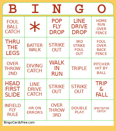Team Dinner Bingo Card