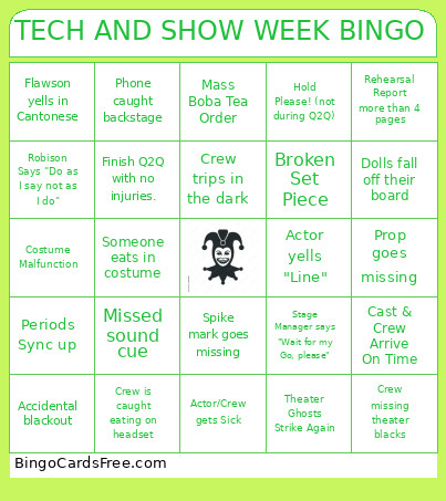 TECH AND SHOW WEEK Bingo Card